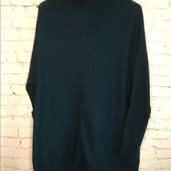 We The Free TEAL GREEN tee Waffle Thermal Knit Long Sleeve Stretch Top‎ - Picture 4 of 8
